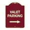 Signmission Valet Parking with Right Arrow Heavy-Gauge Aluminum Architectural Sign, 24" x 18", BU-1824-22749 A-DES-BU-1824-22749 - alternate 1
